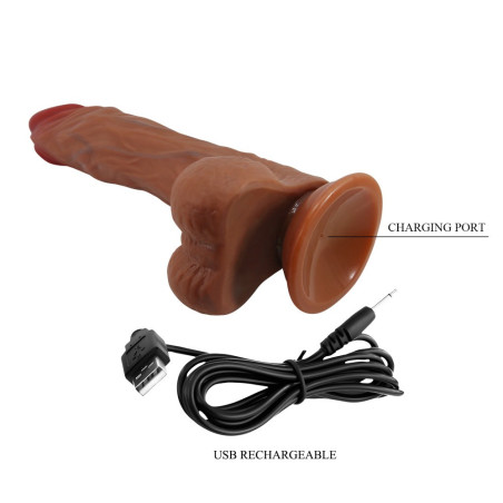 Gode Vibrant à Poussée CALISTO 18 x 4.3 cm Marron