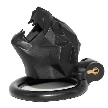 Cage de chasteté LEOX Tête de Félin 3D - 4.5 x 3.5 cm