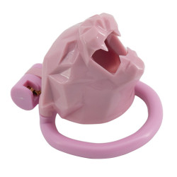 Cage de chasteté LEOX Rose - Tête de Félin 3D - 4.5 x 3.5 cm 2
