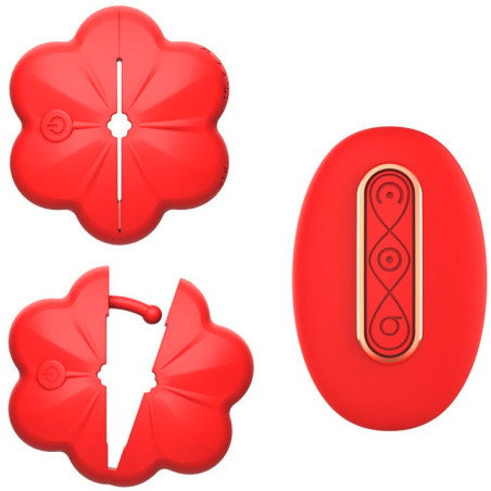 Pinces à Seins Vibrantes FLOWER CHEAST Rouges
