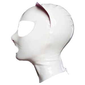 Cagoule en latex CAT FETSH Blanche de LateXcite