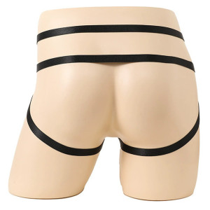 Jockstrap-Lanières avec Anneau RING PASSION Noir