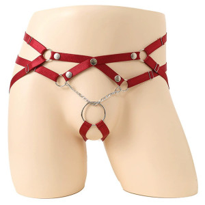 Jockstrap-Lanières avec Anneau RING PASSION Rouge