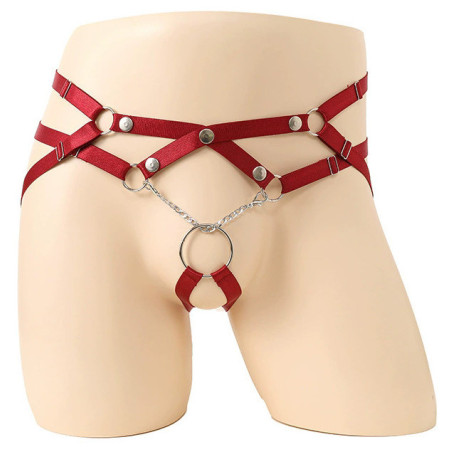 Jockstrap-Lanières avec Anneau RING PASSION Rouge