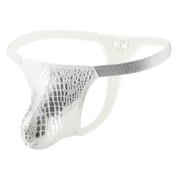 String CROCO Blanc-Argenté