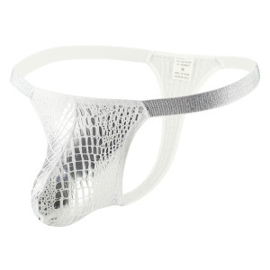 String CROCO Blanc-Argenté