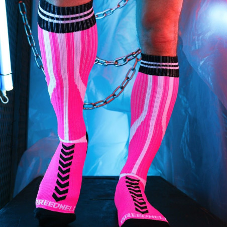 Chaussettes hautes SUCKER SOCKS Breedwell Rose neon