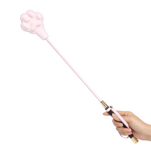 Cravache Patte PAWVELVET Rose 52cm