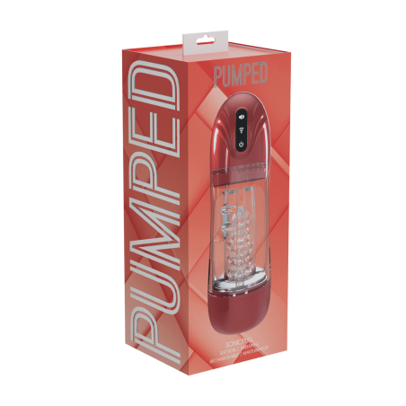 Masturbateur vibrant SONICPULL Rouge de Pumped