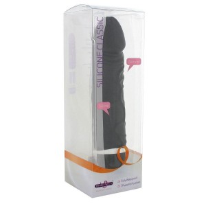 Gode classic silicone avec vibrations Couleur noire 15 x 4 cm