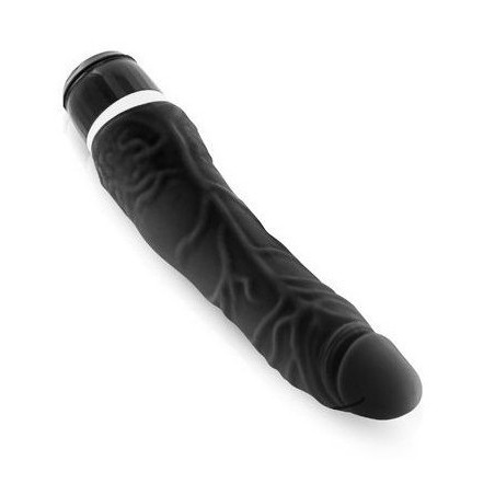 Gode vibrant SLIM Silicone couleur noir 15 x 4 cm