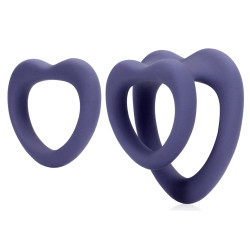Lot de 2 Cockrings Coeur Silicone PURPLE STORM