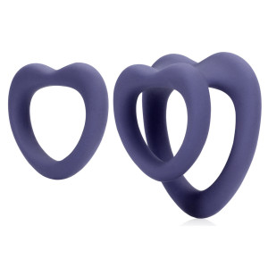 Lot de 2 Cockrings Coeur Silicone PURPLE STORM