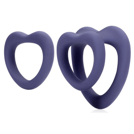 Lot de 2 Cockrings Coeur Silicone PURPLE STORM