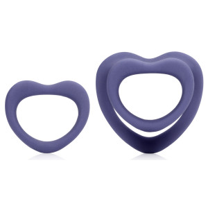 Lot de 2 Cockrings Coeur Silicone PURPLE STORM