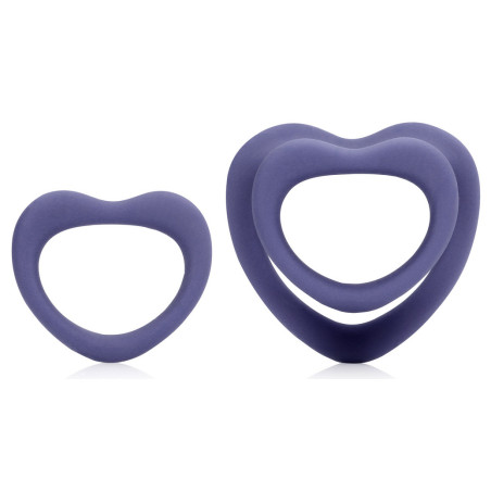 Lot de 2 Cockrings Coeur Silicone PURPLE STORM