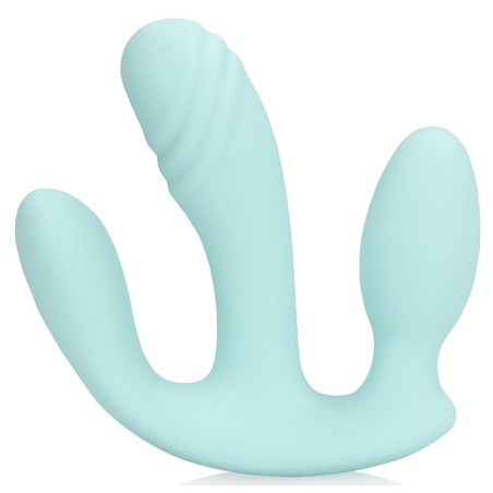 Double Plug Vibrant THREE IN ONE 10 x 3.2cm Bleu