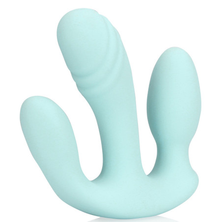 Double Plug Vibrant THREE IN ONE 10 x 3.2cm Bleu