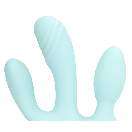 Double Plug Vibrant THREE IN ONE 10 x 3.2cm Bleu