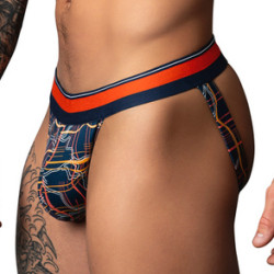 Jockstrap SOO CUMFY Bleu marine et rouge de Male Power