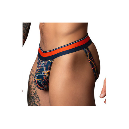 Jockstrap SOO CUMFY Bleu marine et rouge de Male Power
