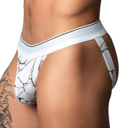 Jockstrap blanc avec effet marbré SOO CUMFY de Male Power