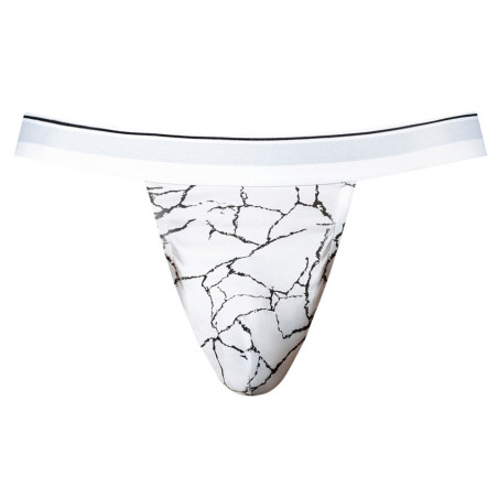 Jockstrap blanc avec effet marbré SOO CUMFY de Male Power