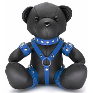 Ours en cuir EDDY The BDSM Teddy Bear Bleu