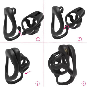Cage de chasteté SPLITLOCK M 5 x 3.5 cm Noire