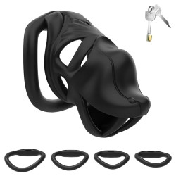 Cage de chasteté HIPTAM M Noire de 8 x 3.2 cm 2