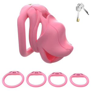 Cage de chasteté HIPTAM S Rose de 7 x 3.2 cm