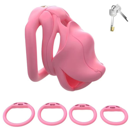 Cage de chasteté HIPTAM S Rose de 7 x 3.2 cm