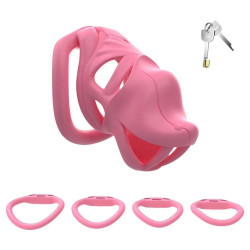Cage de chasteté HIPTAM M Rose de 8 x 3.2 cm 2