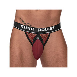 Jockstrap Résille Bordeaux RING & JOCK avec un Cockring