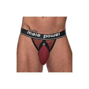 Jockstrap Résille Bordeaux RING & JOCK avec un Cockring