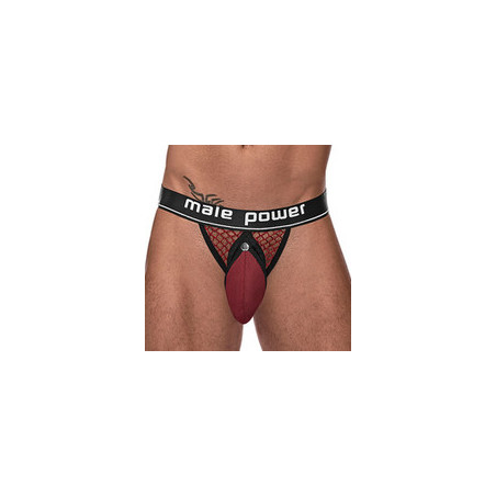 Jockstrap Résille Bordeaux RING & JOCK avec un Cockring