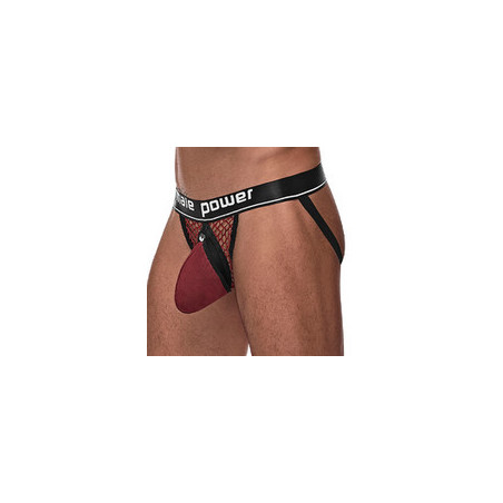 Jockstrap Résille Bordeaux RING & JOCK avec un Cockring