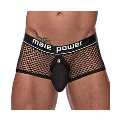 Boxer en résille RING & SHORT de Male Power - avec Cockring