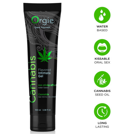 Lubrifiant Eau aromatisé Cannabis ORGIE 100 ml Vert