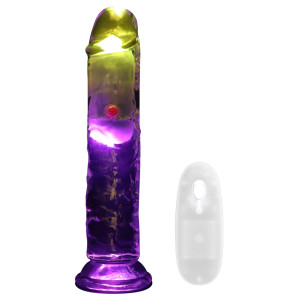 Gode Vibrant Lumineux LED NO VIBES 18 x 4cm Transparent