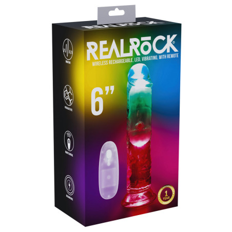 Gode Vibrant Lumineux LED NO VIBES 15 x 3.5cm Transparent