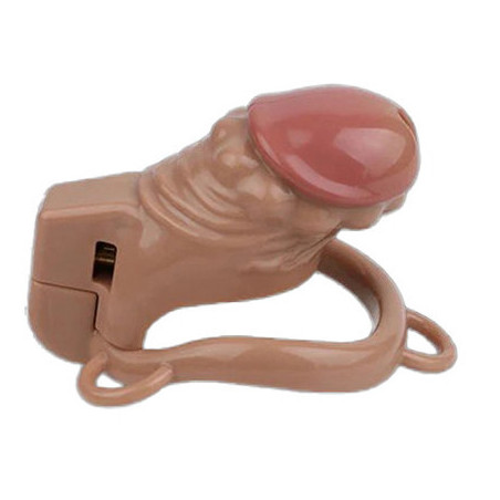 Cage de chasteté SHYDICK Marron M de 9.5 x 3.5 cm