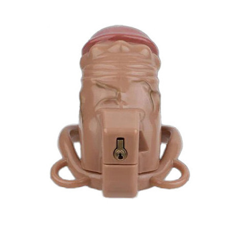 Cage de chasteté SHYDICK Marron L de 11.5 x 3.5 cm