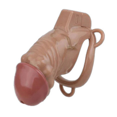 Cage de chasteté SHYDICK Marron XL de 12.5 x 3.5 cm