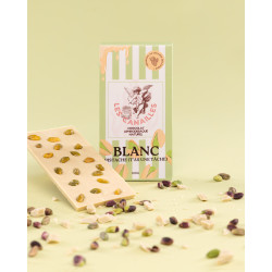 Tablette de Chocolat Aphrodisiaque BLANC Pistache 100g