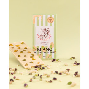 Tablette de Chocolat Aphrodisiaque BLANC Pistache 100g