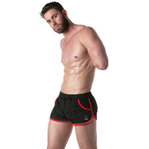 Short en mesh LOADED Noir-Rouge