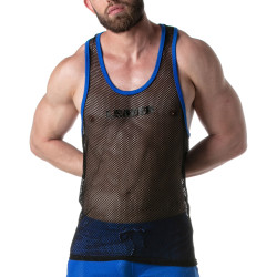 Débardeur en mesh TANK TOP Noir-Bleu
