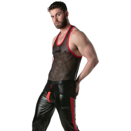 Débardeur en mesh TANK TOP Noir-Rouge