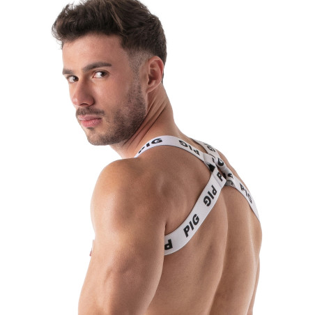 Harnais élastique ID PIG Blanc